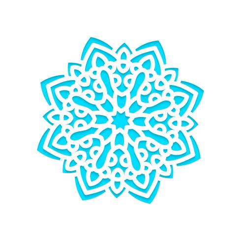 Plantilla de copos de nieve cortada y grabada con láser. vector