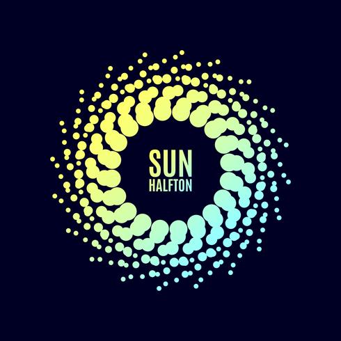 poster sun. Halftone vector