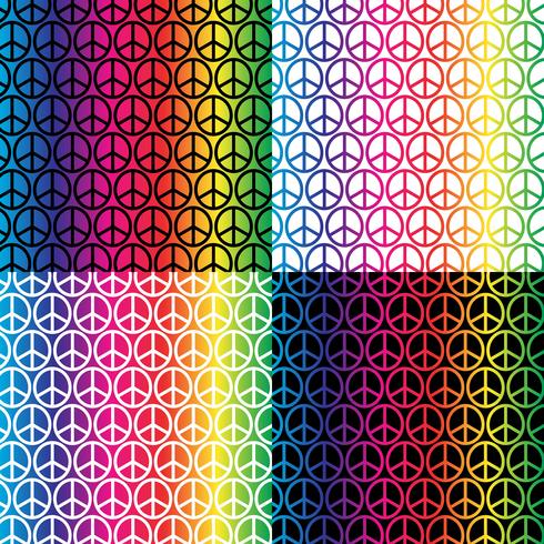 rainbow peace signs patterns vector