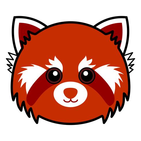 Vector lindo de la panda roja.