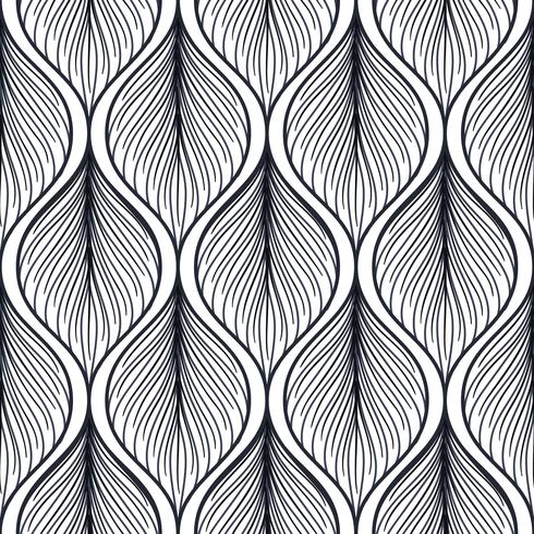 Seamless pattern with abstract feather shape.  vector