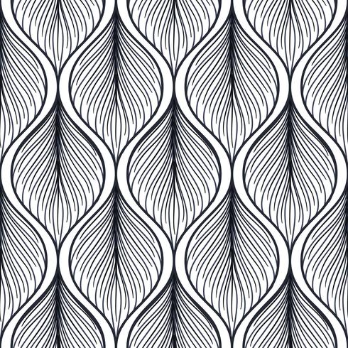 Seamless pattern with abstract feather shape.  vector