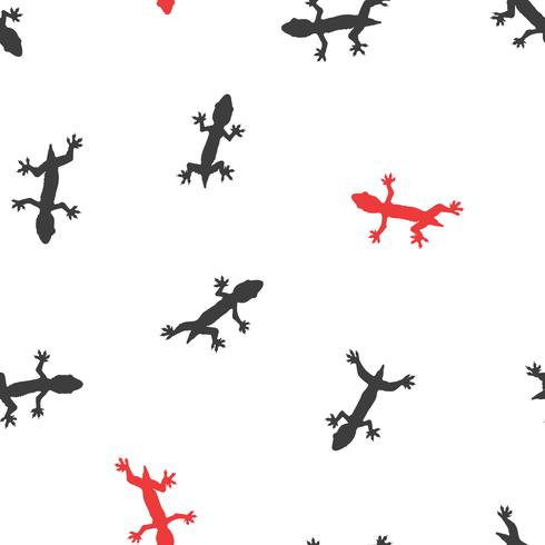 Silhouette lizard seamless background. vector