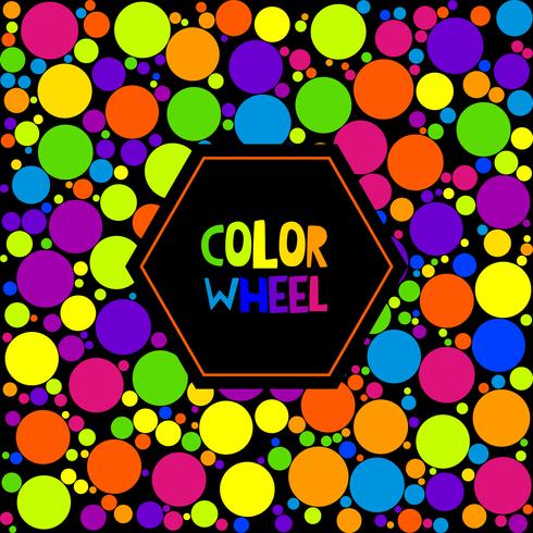 Color wheel or color circle on black background vector