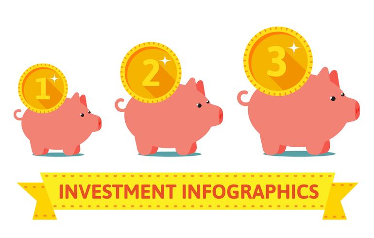 Infografía del banco de cerdos. vector