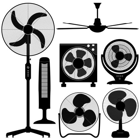 Mesa de pie de diseño ventilador de techo. vector