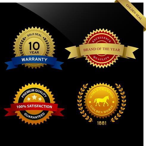 Warranty Guarantee Seal Ribbon Award.  vector