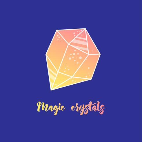 Magic crystals of pyramidal shape. vector