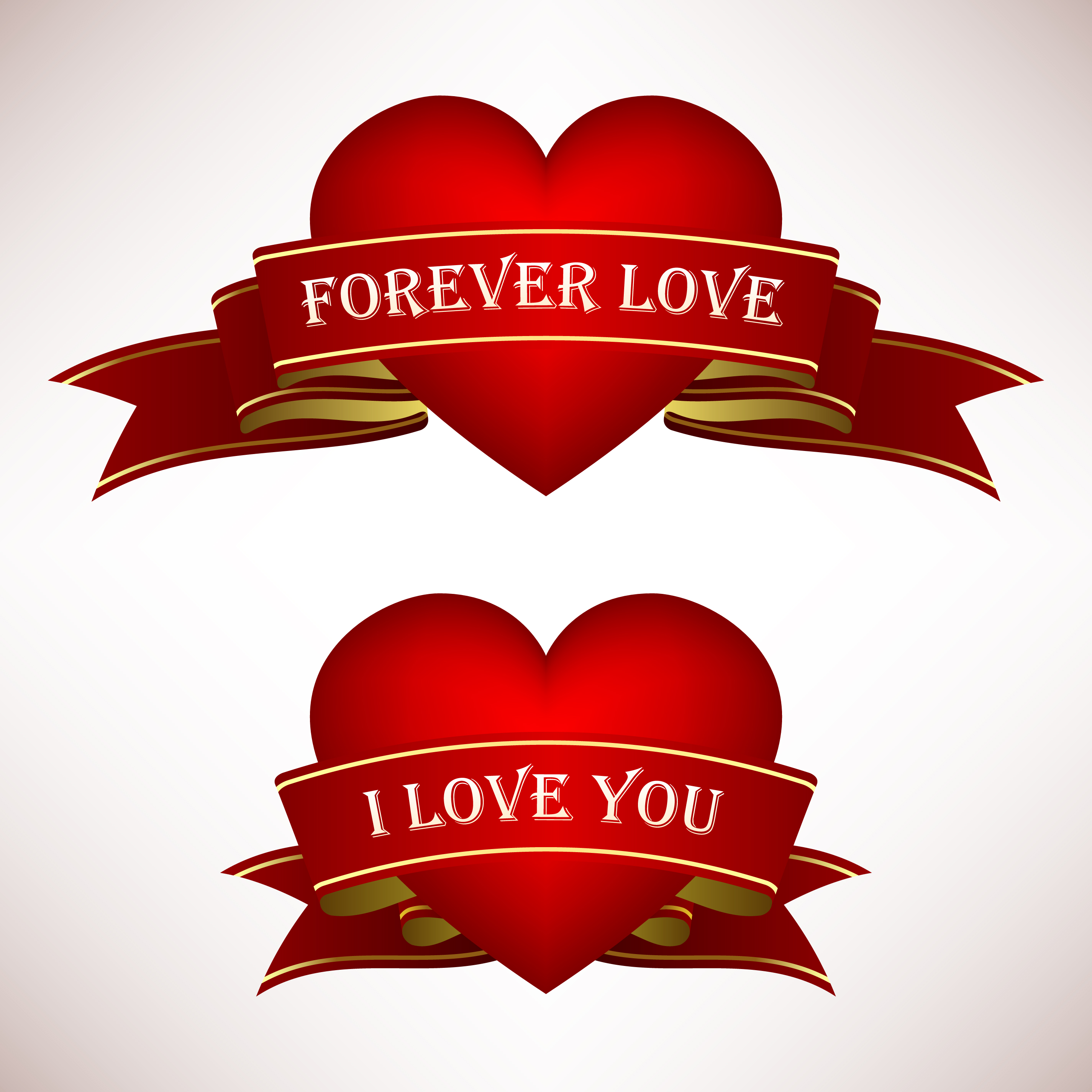 Download Valentine Love Heart Ribbon Scroll Banner. - Download Free ...