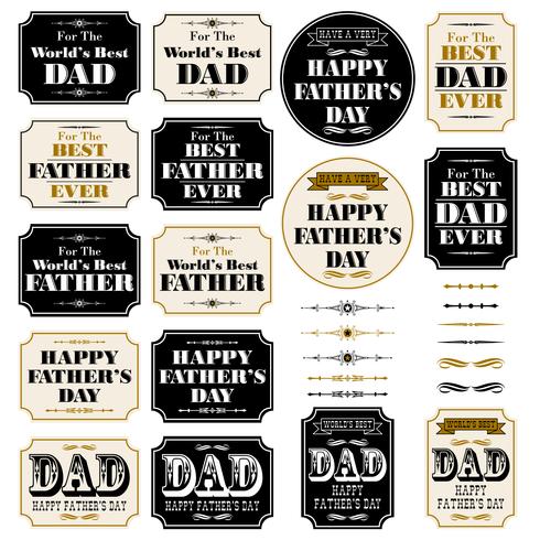 father's day old fashioned placard graphics vector