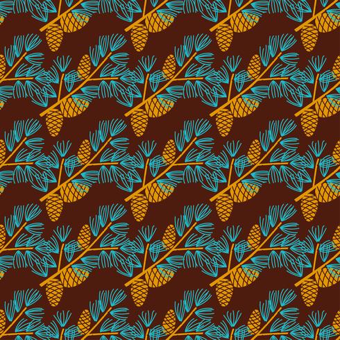Christmas Ornament of twigs and pine cones. vector