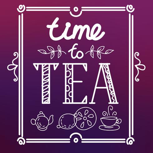 conjunto de iconos con té en estilo plano vector