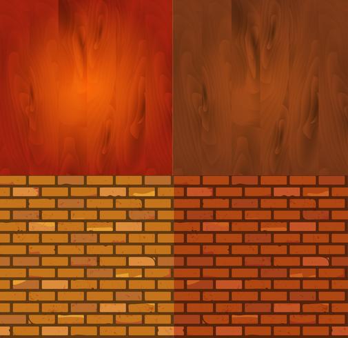 Set of Different wood brick texture vector