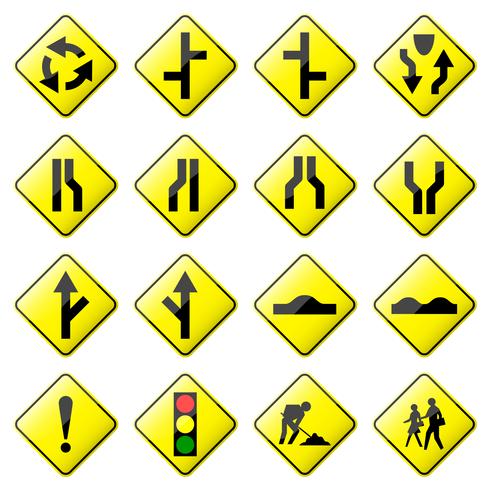 Road Sign Glossy Vector.  vector