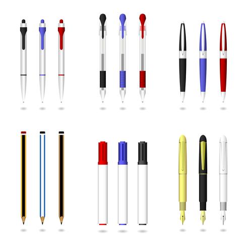 Pen, Pencil, and Marker.  vector