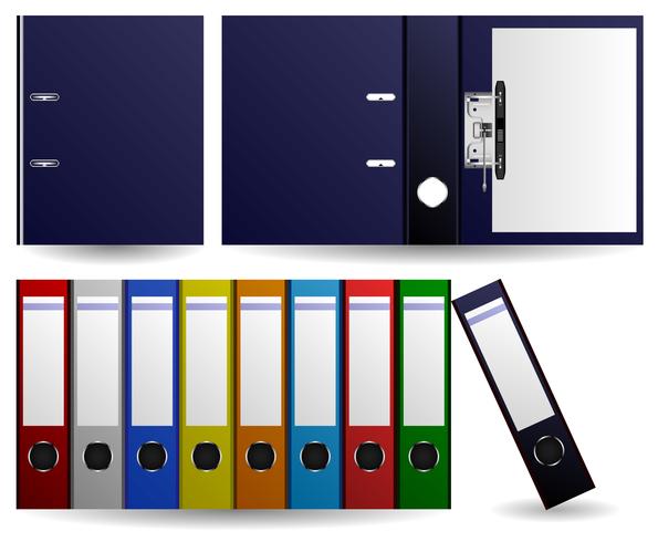 Files and Folders Ring Binder.  vector