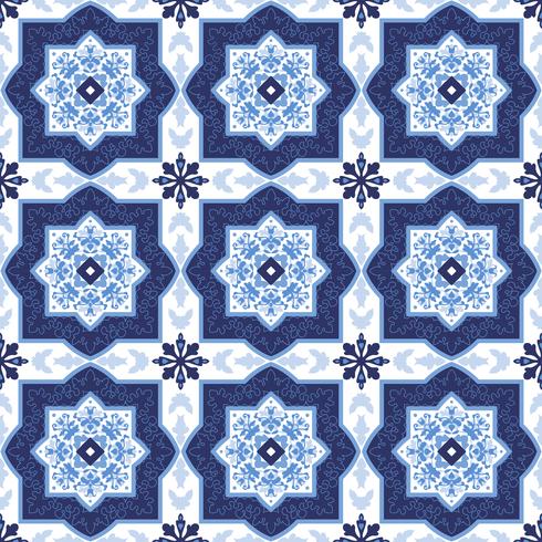 Azulejos de azulejo portugués. Patrones sin fisuras vector