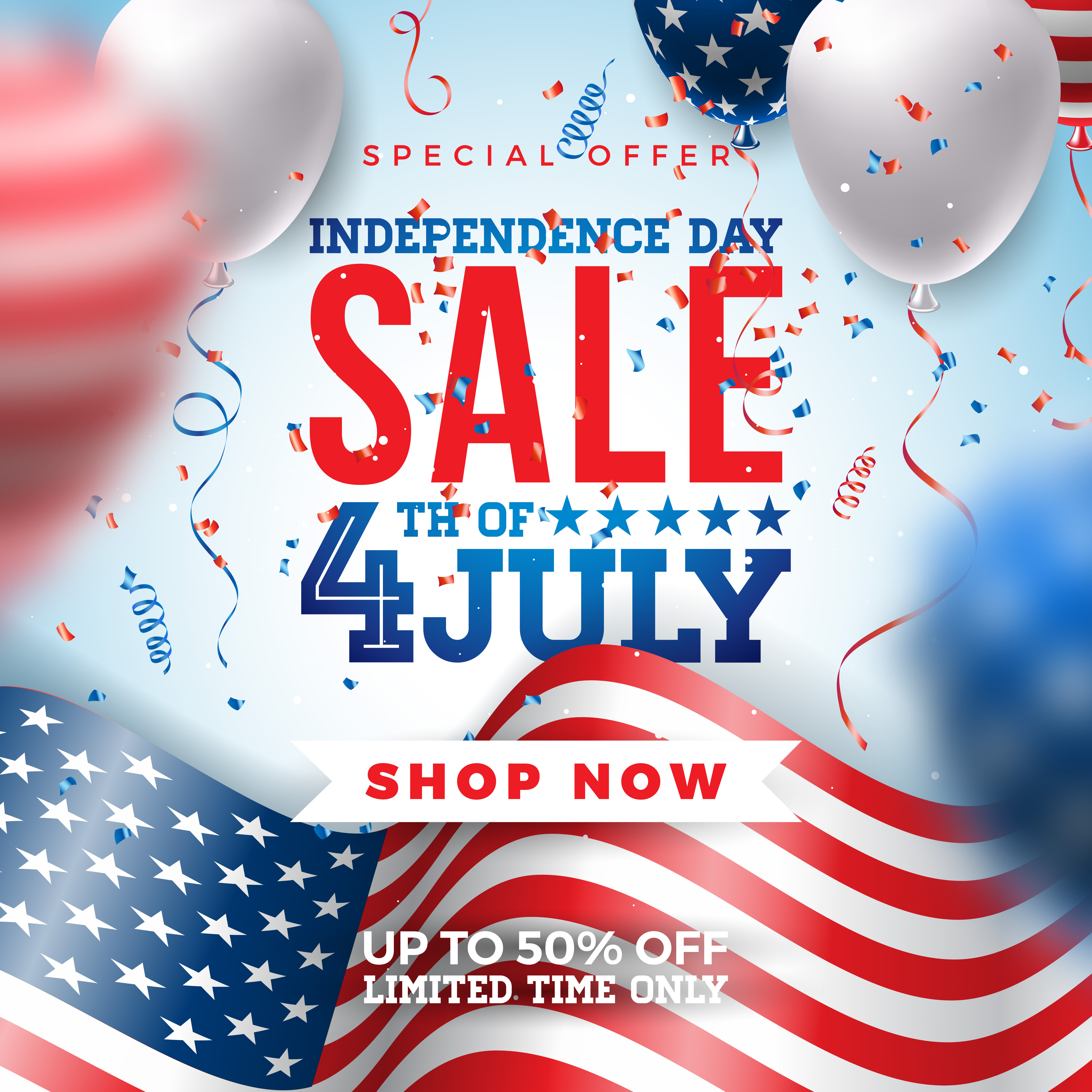 Fourth Of July Independence Day Sale Banner Design 341566 Vector Art At