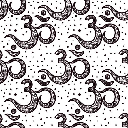 Om symbol seamless pattern.  vector