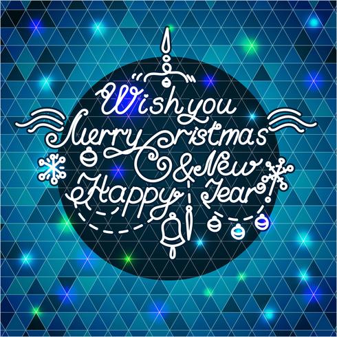 Happy New Year and Merry Christmas vector