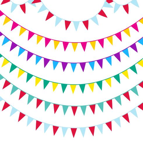 Vector bunting and garland set