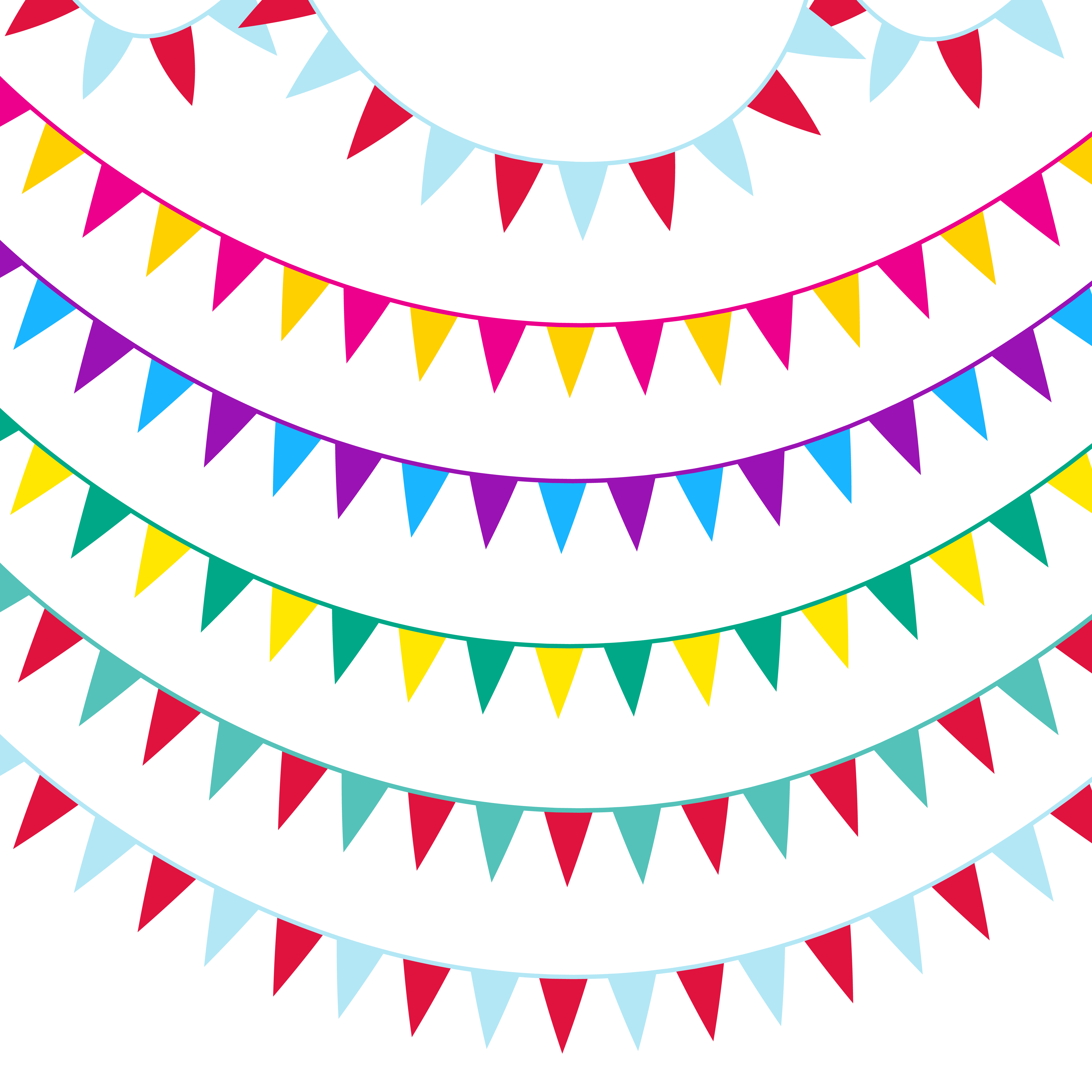 Vector bunting and garland set - Download Free Vectors ...