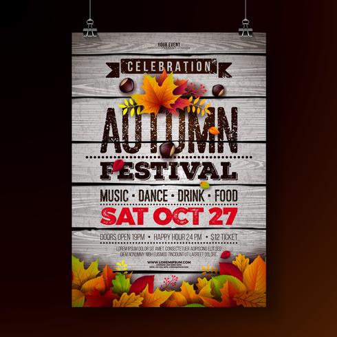 Autumn Party Flyer Illustration vector