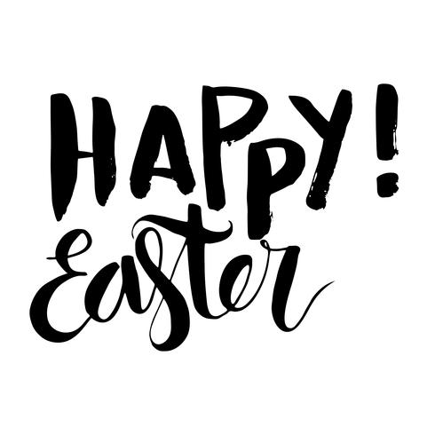 Happy easter vintage grunge lettering  vector