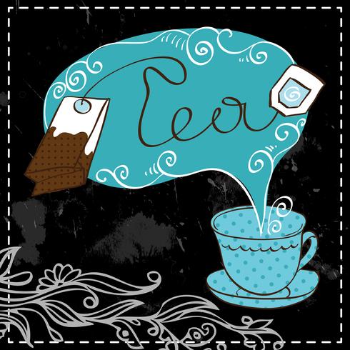 Tea time design template vector