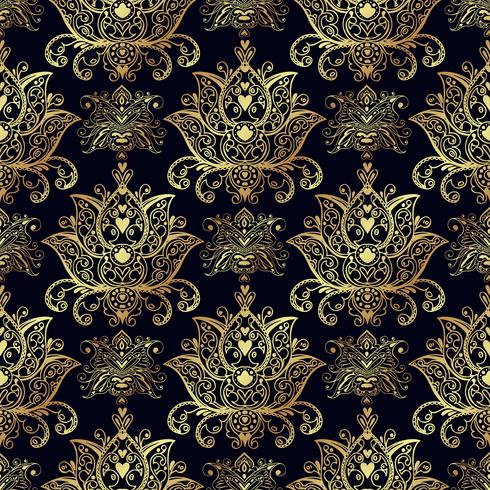 Seamless patterns of Russian motives of northern painting vector