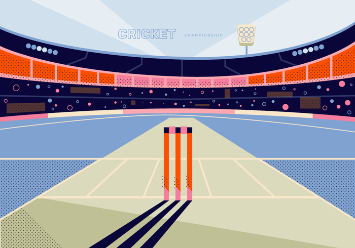 Cricket Stadium Background Vector Illustration