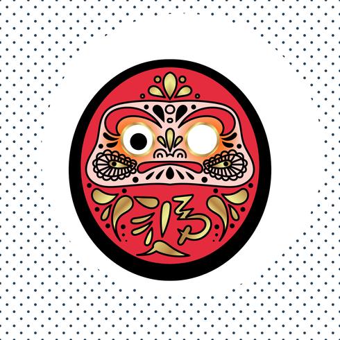 Daruma Japanese traditional doll vector