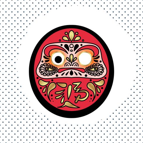 Daruma muñeca tradicional japonesa vector