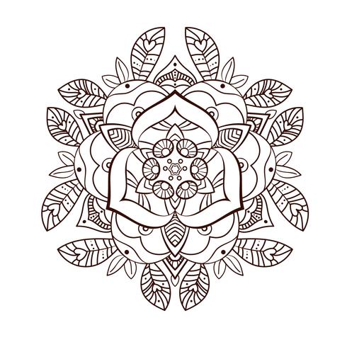 Hermosa flor de peonía ornamental. Tatuaje viejo vector