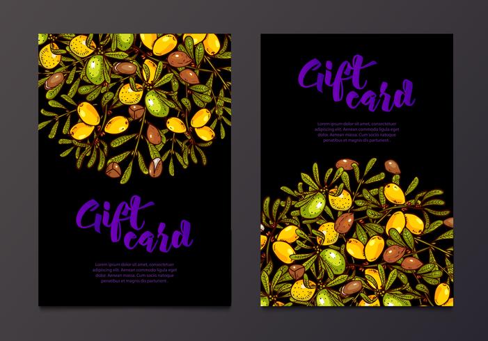 Fondo de aceite eco volantes diseño de certificados de regalo vector