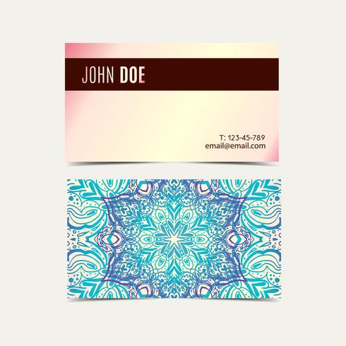 vintage business cards Floral mandala pattern vector