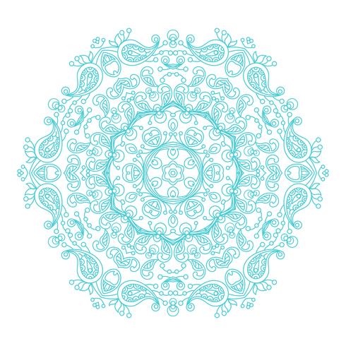 Round ornament vintage floral esoteric mandala.  vector
