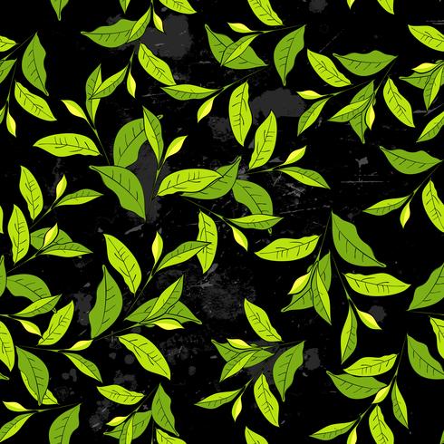 Seamless pattern with leaves in vintage style. vector