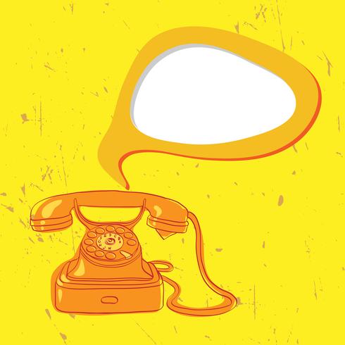 vintage orange telephone vector