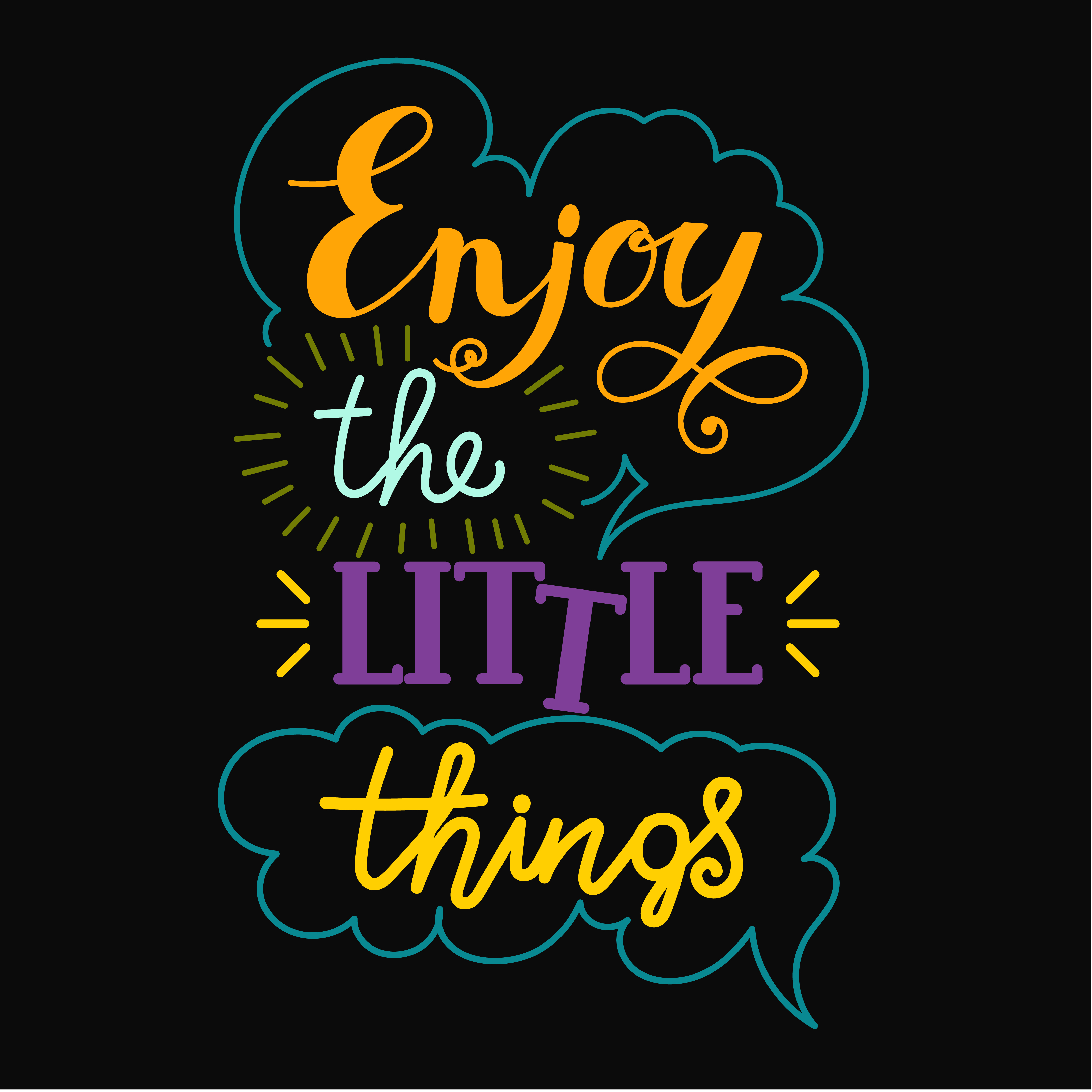 Enjoy the little things hand lettering. 341872 Vector Art ...