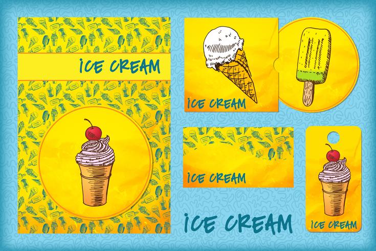 Plantilla de diseño con helado. vector