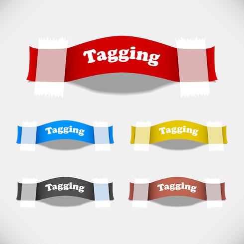 Tag Sticker Label Plaster Shadow.  vector