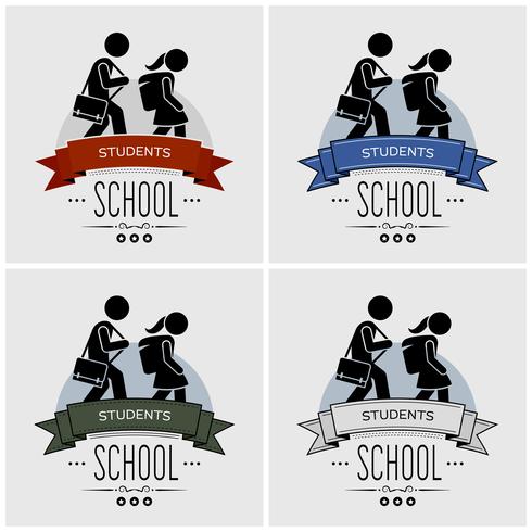 Volver al diseño del logotipo de la escuela. vector