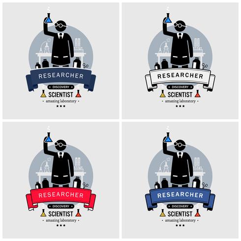 Scientist and lab logo design.  vector