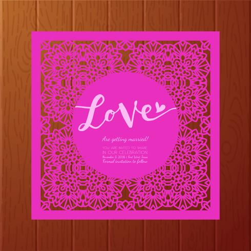 Save the date card. Laser cutting pattern. vector