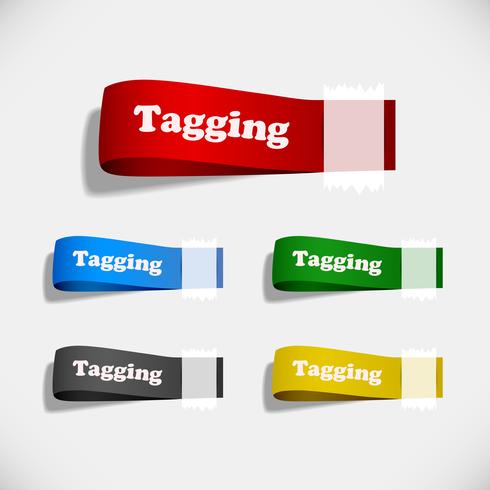 Tag Sticker Label Plaster Shadow.  vector