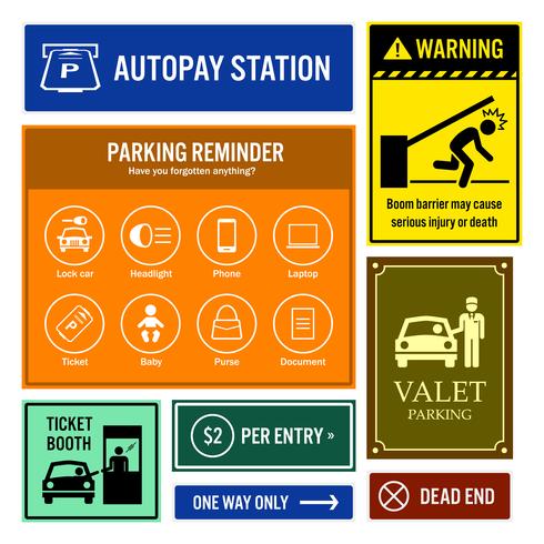 Car Park Information Signs .  vector