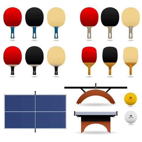 Table Tennis Set Vector.  vector