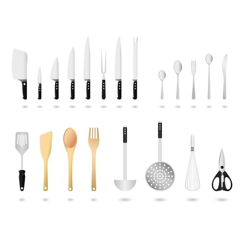 Utensilios de cocina conjunto de vectores. vector