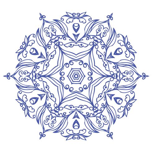 Ornamento redondo vintage mandala esotérica floral. vector